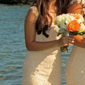 FREE PEOPLE NUDE LACE BODYCON